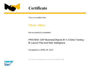 SAP BusinessObjects BI 4_3 Web Intelligence Delta Training Certificat