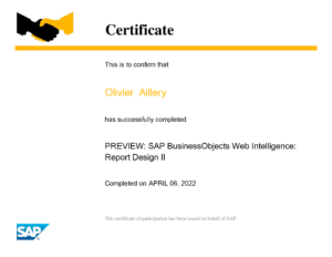 SAP BusinessObjects BI 4_3 Web Intelligence Report Design II Certificat